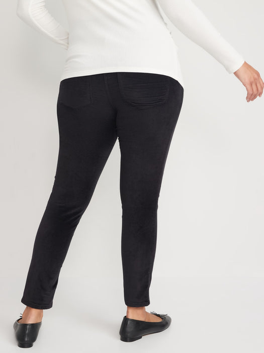 Maternity Full-Panel Velvet Ankle Pants