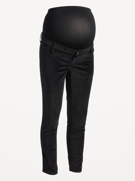 Maternity Full-Panel Velvet Ankle Pants