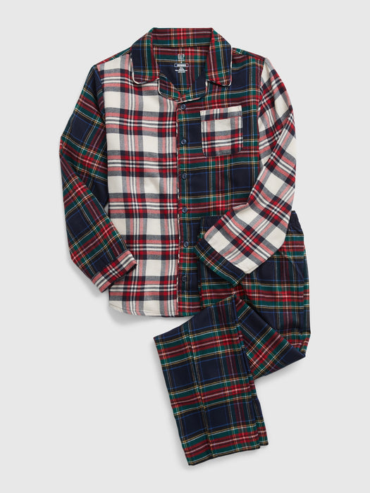 Kids 100% Recycled Plaid PJ Set