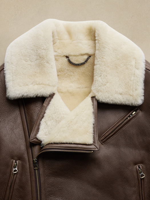 Montone Shearling Moto Jacket