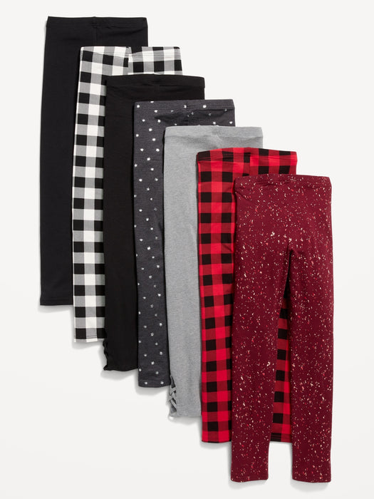 Built-In Tough Full-Length Leggings 7-Pack for Girls - Multi