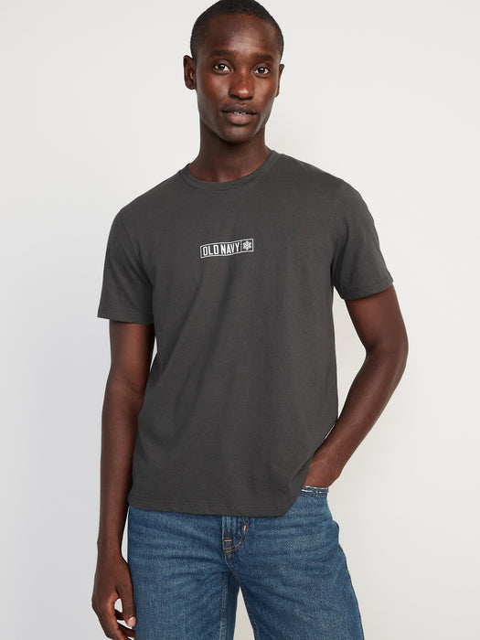 Logo-Graphic Crew-Neck T-Shirt for Men - Black