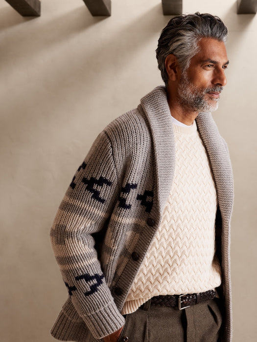 Ora Cotton Cable Sweater - White