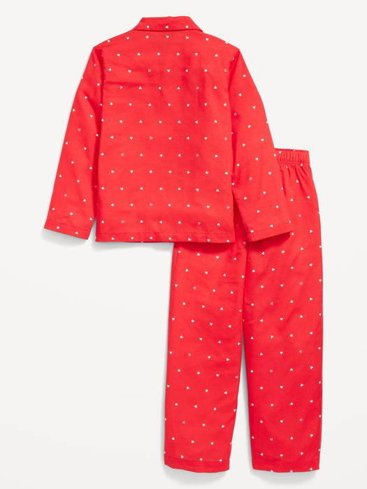 Gender-Neutral Matching Flannel Pajama Set for Kids