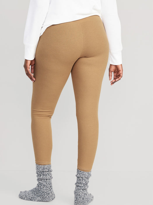 Matching Printed Thermal-Knit Pajama Leggings for Women - Yellow