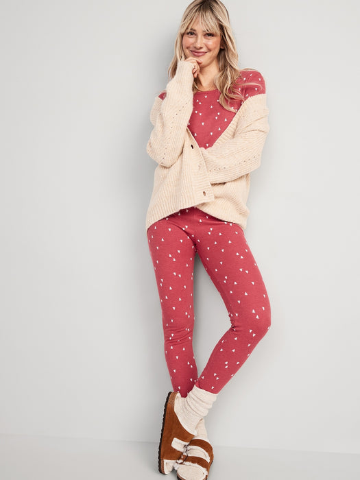Matching Printed Thermal-Knit Pajama Leggings for Women - Multi