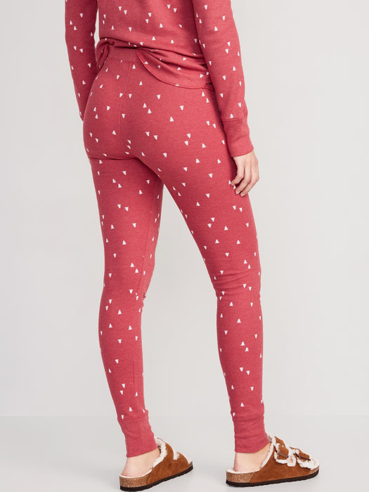 Matching Printed Thermal-Knit Pajama Leggings for Women - Multi