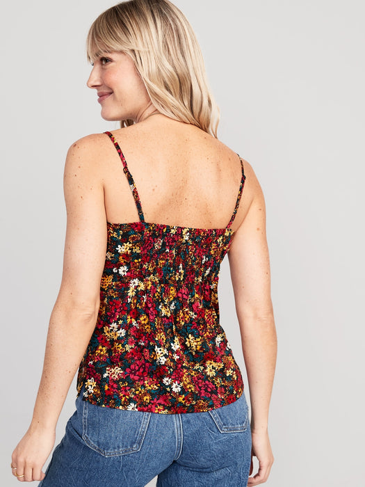 Smocked Babydoll Cami Top for Women