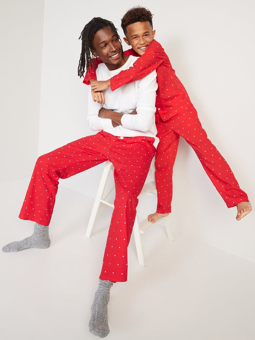 Gender-Neutral Matching Flannel Pajama Set for Kids