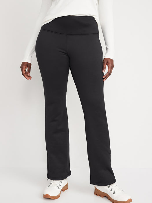 High-Waisted UltraCoze Fleece-Lined Flare Leggings for Women