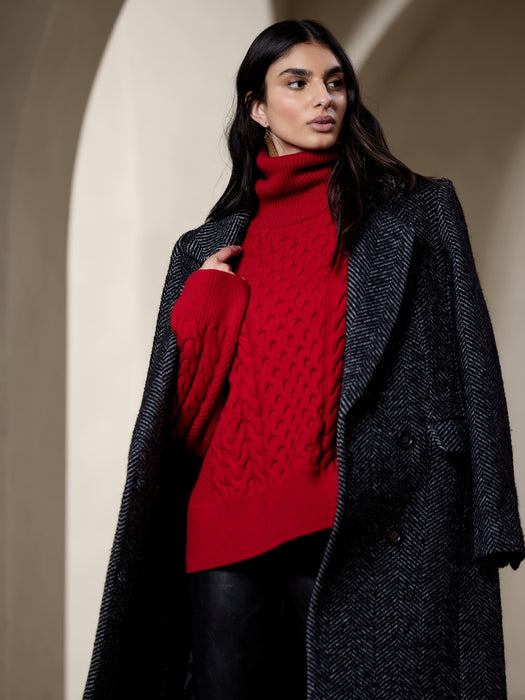 Devon Merino Turtleneck Sweater - RED CHAKRA