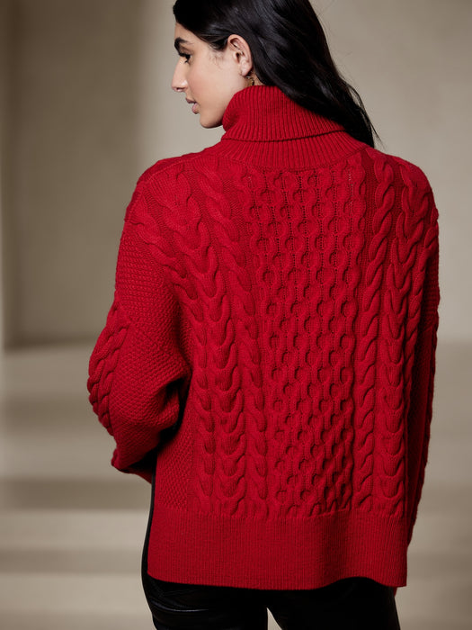 Devon Merino Turtleneck Sweater - RED CHAKRA