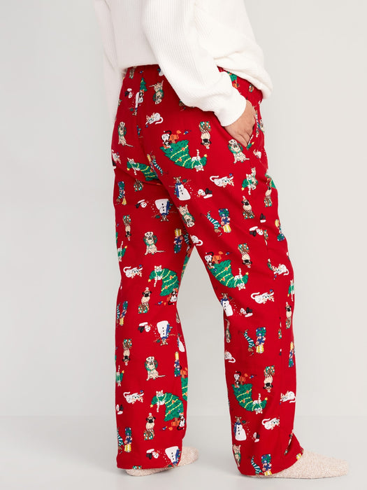 Maternity Printed Flannel Pajama Pants - Red