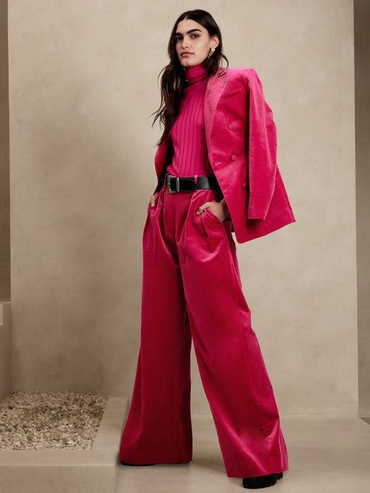 Petite Veluro Relaxed Velvet Pant