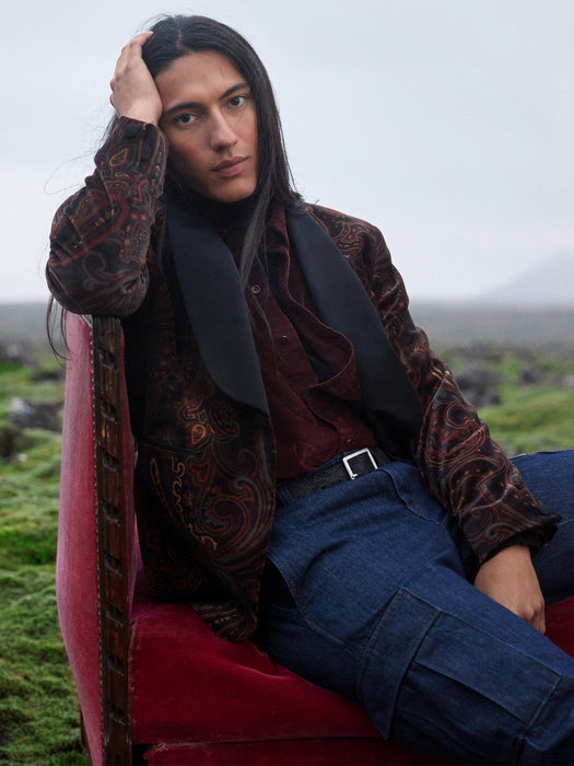 Valois Paisley Velvet Blazer - BR WINTER PAISLEY COOL