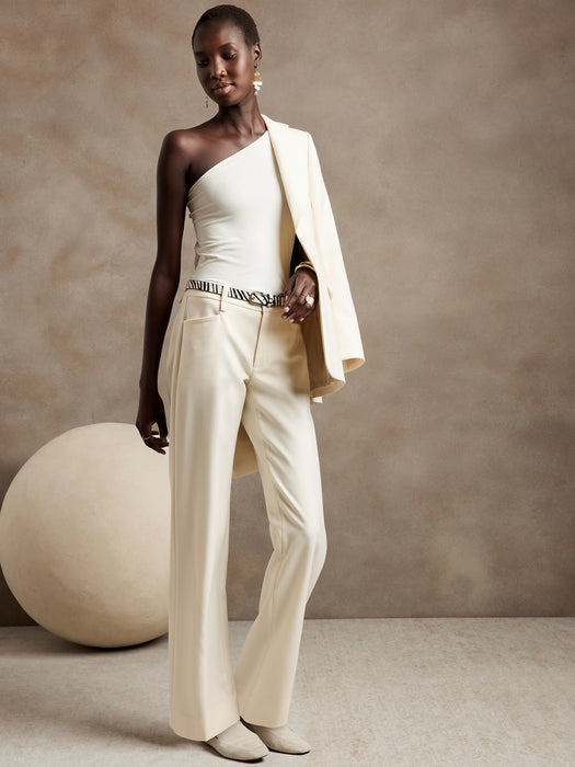 Petite Lido Straight Wool Pant - Transition Cream