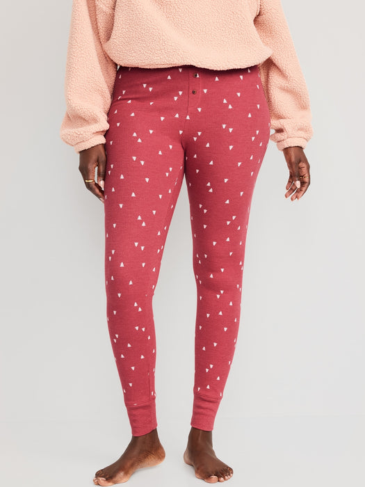 Matching Printed Thermal-Knit Pajama Leggings for Women - Multi