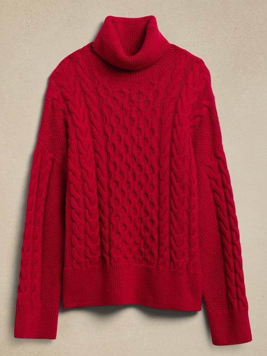Devon Merino Turtleneck Sweater - RED CHAKRA