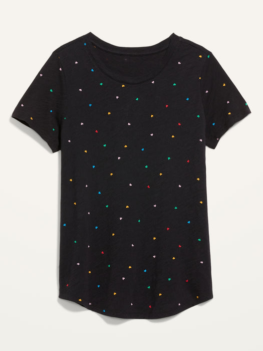 EveryWear Printed Slub-Knit T-Shirt for Women - Multi
