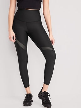 Extra High-Waisted PowerSoft Mesh-Paneled 7/8-Length Leggings for Women