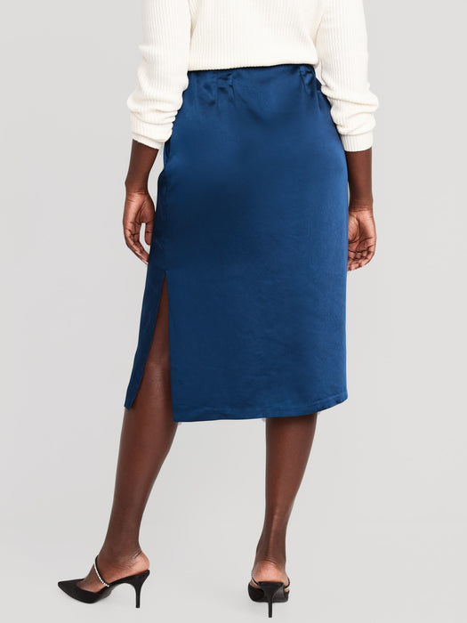 High-Waisted Satin Maxi Skirt for Women