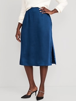 High-Waisted Satin Maxi Skirt for Women