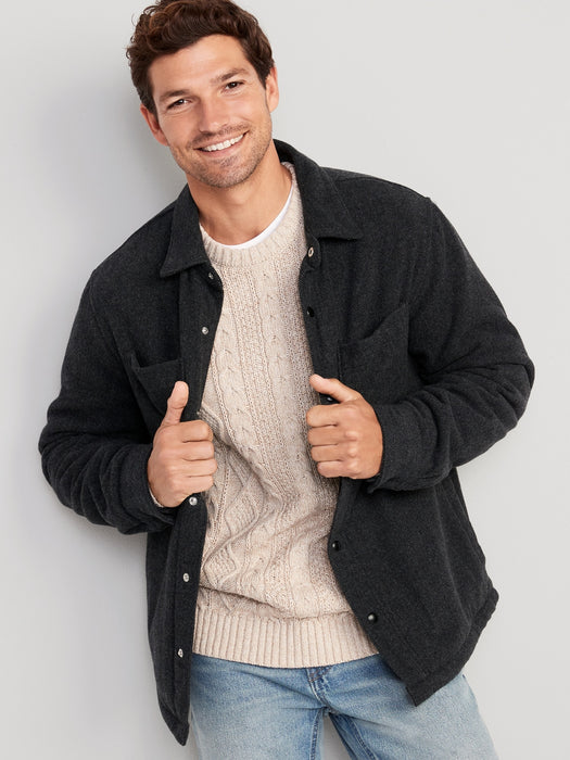 Soft-Brushed Sherpa-Lined Shacket for Men