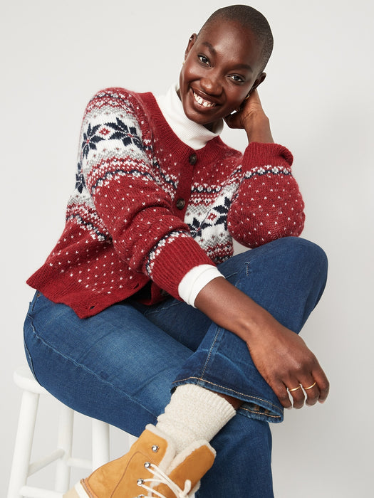 Matching Holiday Fair Isle Cardigan Sweater for Women