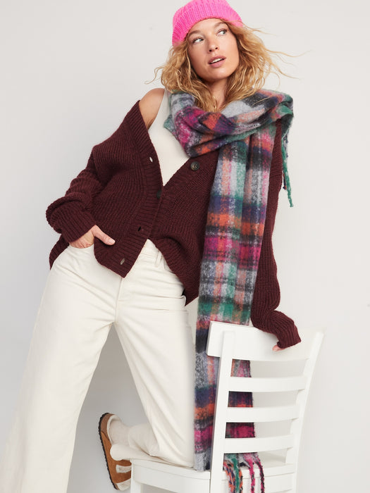 Cozy Shaker-Stitch Cardigan Sweater for Women