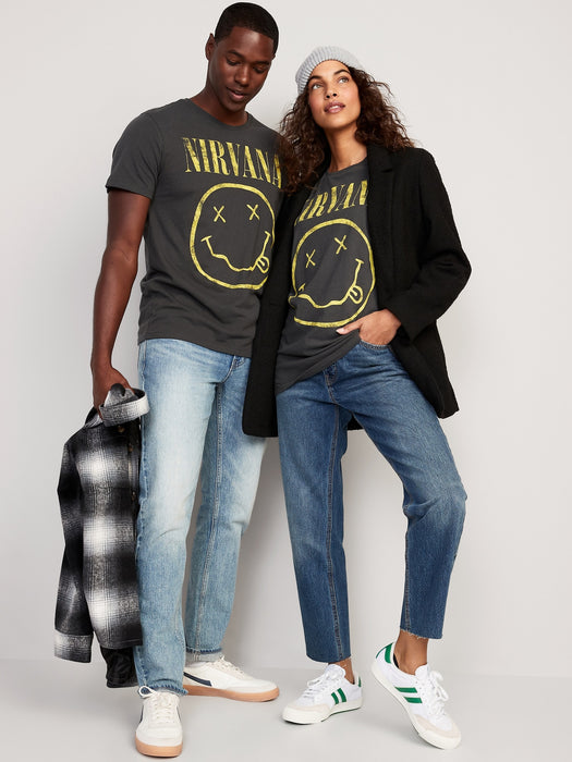 Nirvana™ Gender-Neutral Graphic T-Shirt for Adults - Black