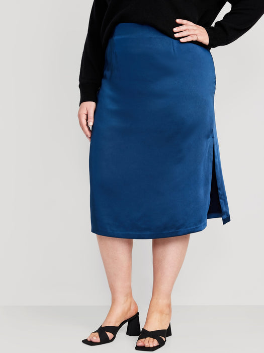 High-Waisted Satin Maxi Skirt for Women