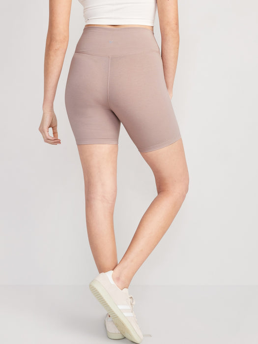 Extra High-Waisted PowerChill Hidden-Pocket Biker Shorts for Women -- 6-inch inseam