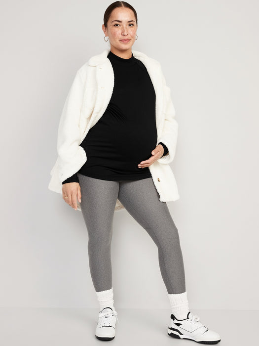 Maternity CozeCore Rib-Paneled Mock-Neck Top for Women
