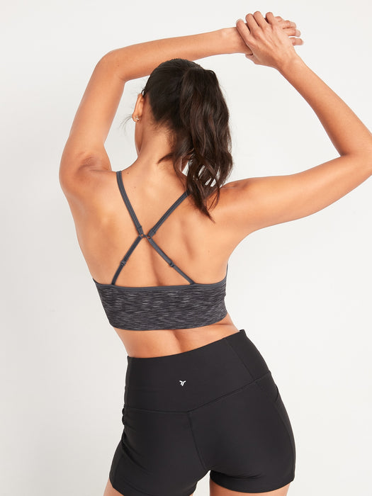 Light Support Seamless Convertible Racerback Sports Bra for Women XS-4X