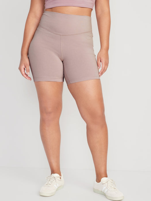 Extra High-Waisted PowerChill Hidden-Pocket Biker Shorts for Women -- 6-inch inseam